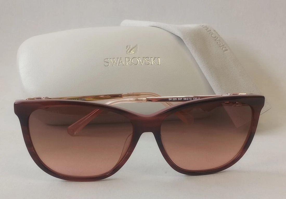 NEW Swarovski SK225 Sunglasses Gold Frame Gradient Pink Lenses 56-13-135/CH40