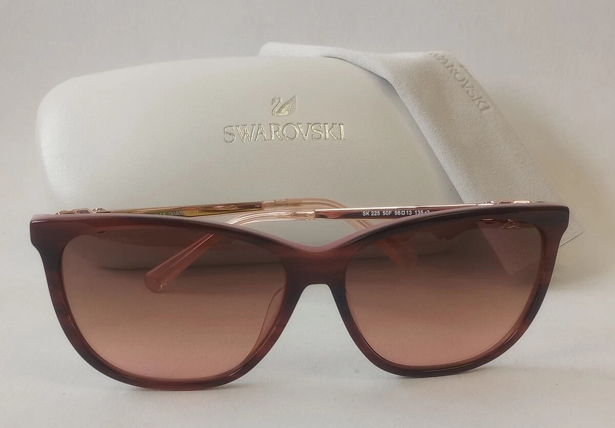 NEW Swarovski SK225 Sunglasses Gold Frame Gradient Pink Lenses 56-13-135/CH41