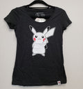NEW Pokemon Pikachu Holding Flower Black Fitted Scoop T-Shirt size S G26a/22