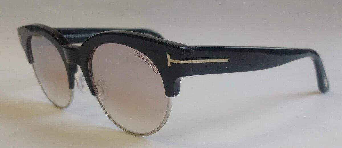 Tom Ford TF0598 Henri-02 Sunglasses Shiny Black w/Violet Mirror ITALY CH73