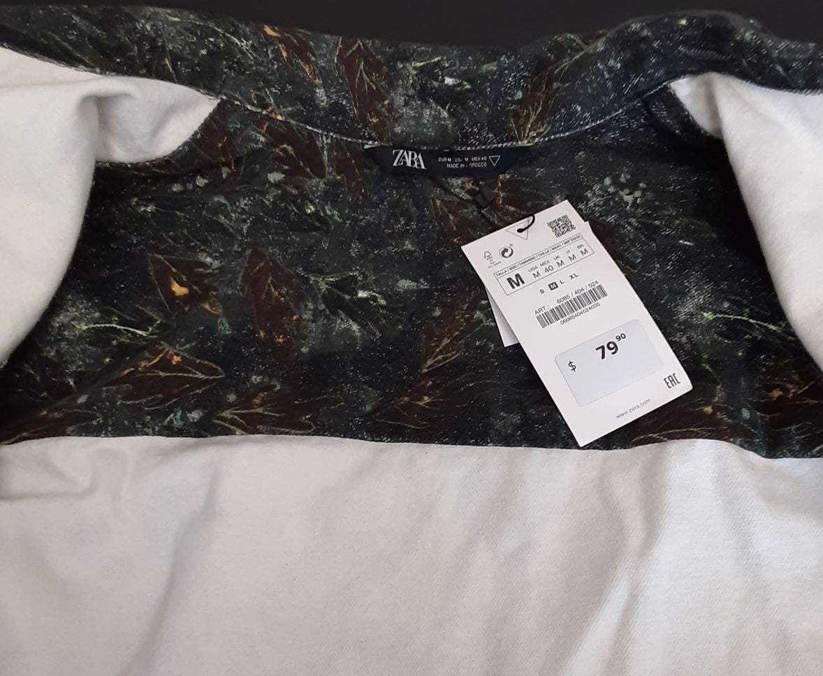 ZARA Man Jean Denim Outdoors Double pocket Relaxed cotton Jacket (Size M) BB104