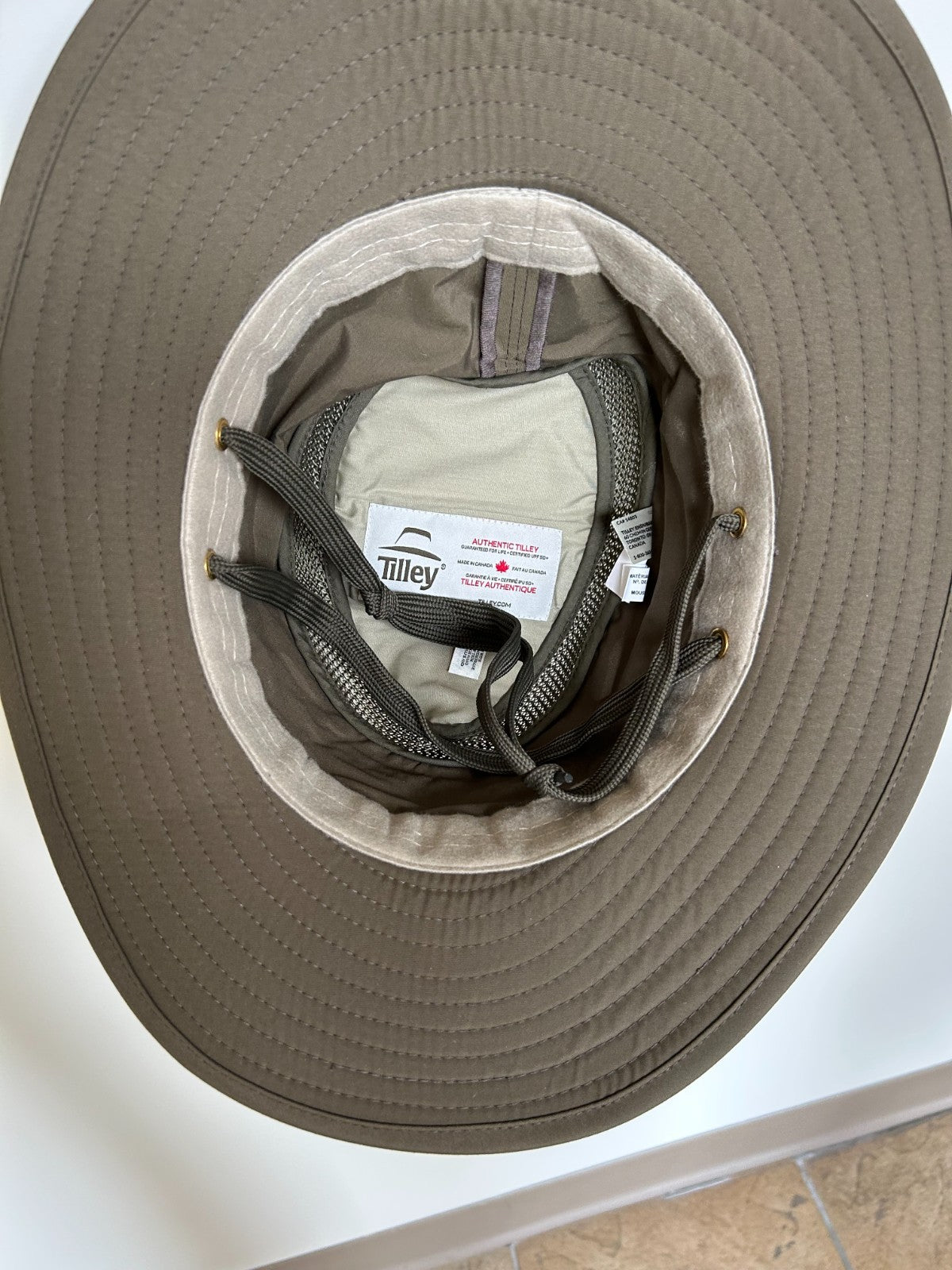 New Origial Tilley Airflo LTM6 OLIVE Boarder Hat UPF 50+ Vented  Size LG 7 3/84