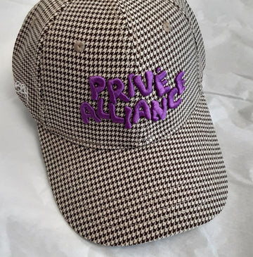 NEW Prive Alliance BUBBLE CAP Houndstooth Brown Adjustable Unisex RA6/220