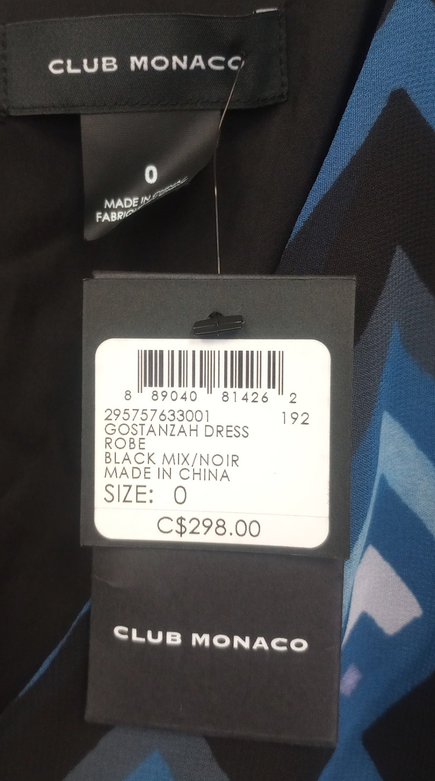 BNWT Club Monaco Gostanzah Pleated Midi Dress Blue Diamond Print Ruffle /N5/125