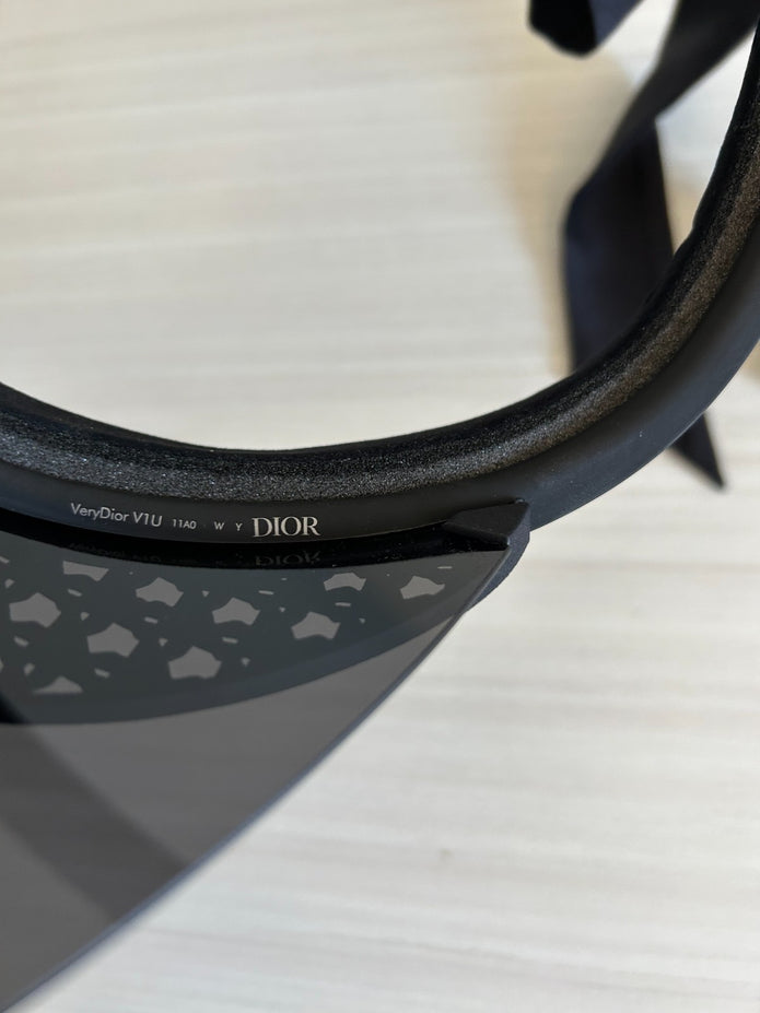 Authentic Dior Eyewear VeryDior V1U Bow-Detailed Visors Black/Grey Made in Italy4