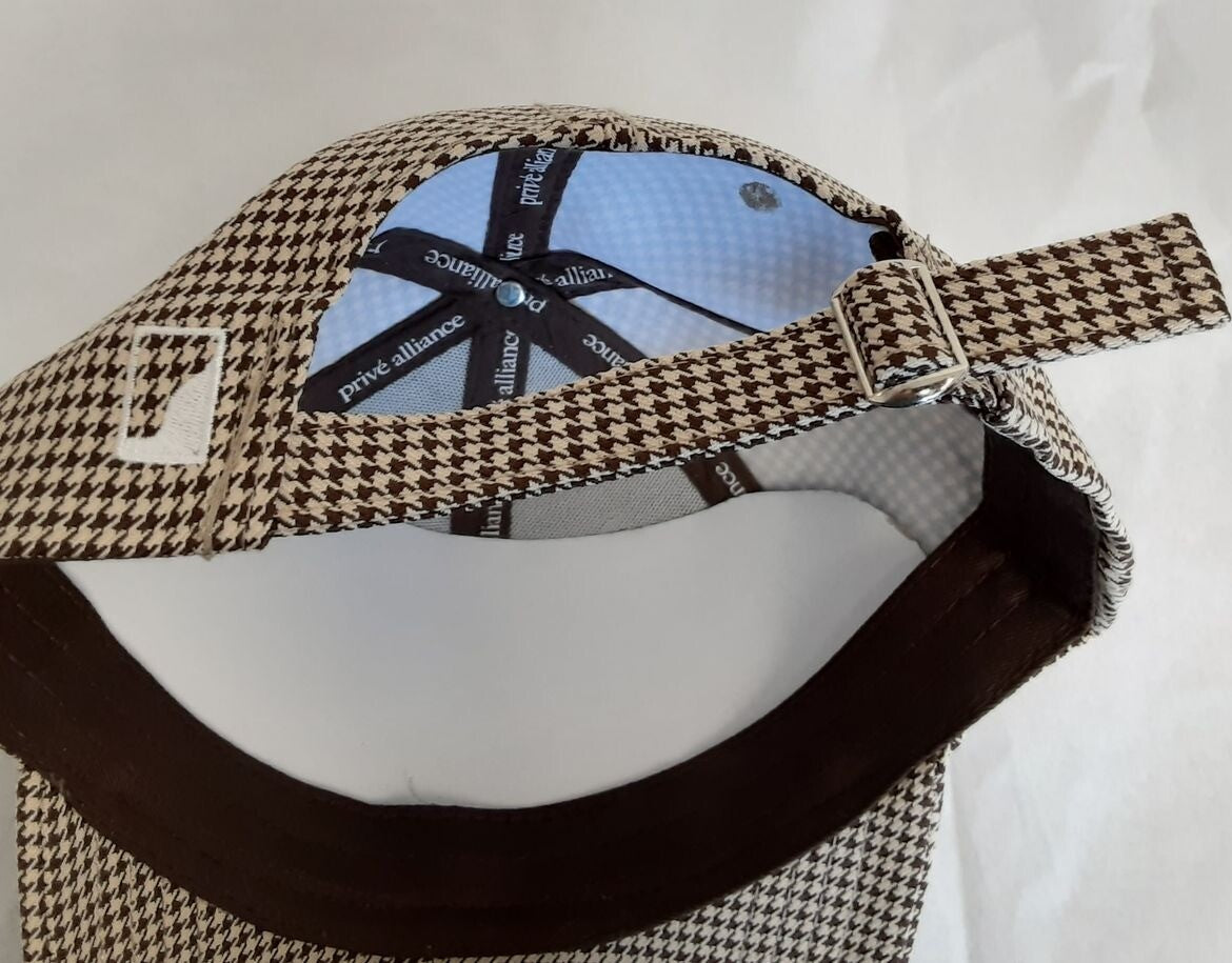 NEW Prive Alliance BUBBLE CAP Houndstooth Brown Adjustable Unisex RA6/225