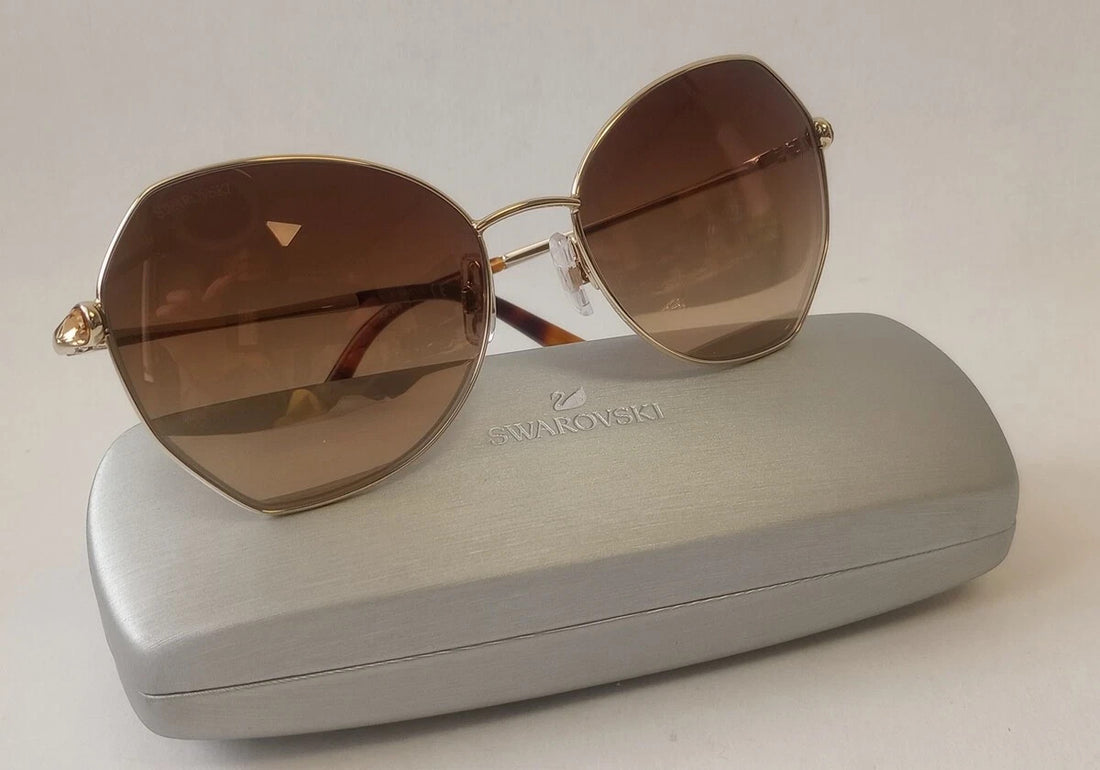 Swarovski SK0266 Sunglasses Shiny Rose Gold Gradient Lenses 57-17-135/CH90