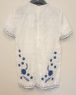 BNWT Zara White / Blue EMBROIDERED Mini LINEN  Dress  size - S  /CH15/124