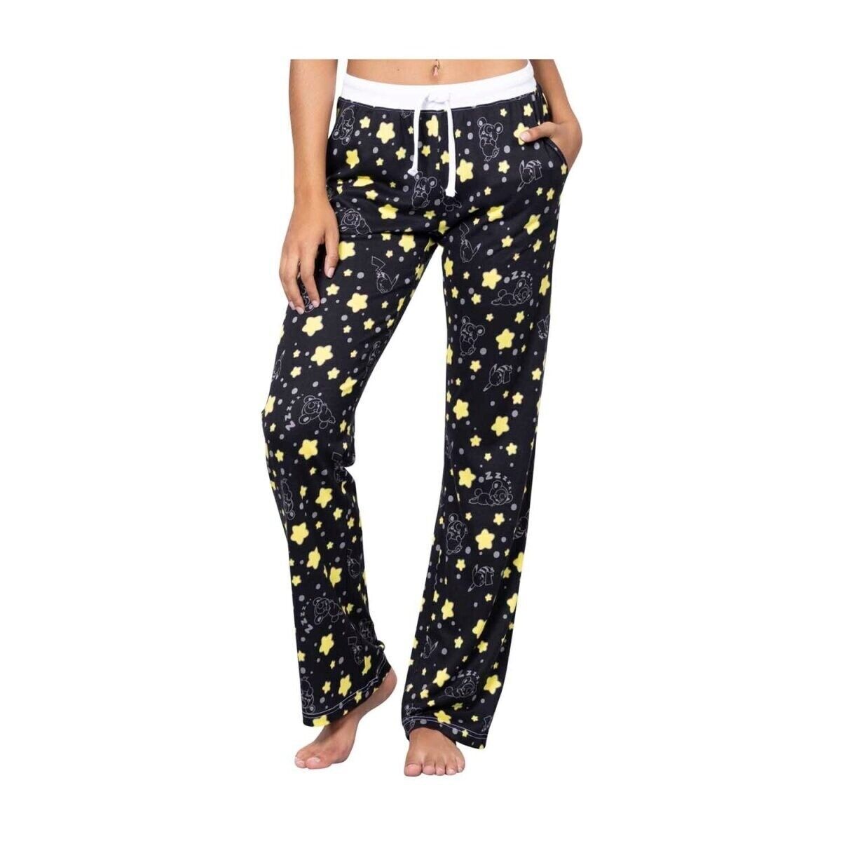 Pokemon Pikachu & Teddiursa Black & Yellow Lounge Pants 2XL Women RA3/220