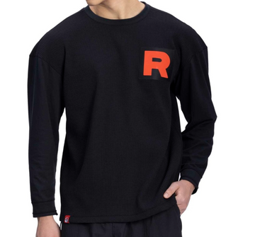 NEW Pokemon Team Rocket HQ Collection Black Relaxed Fit Long-Sleeve T-Shirt DD120