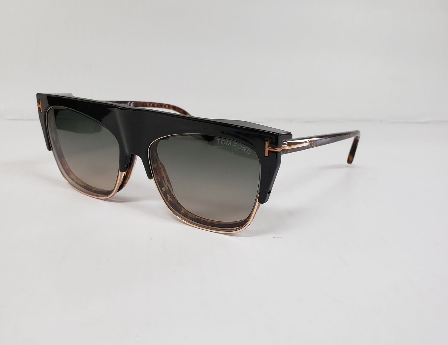 New Tom Ford TF 5690-B 056 Tortoise Clip-on Eyeglasses Frame DA13a/21