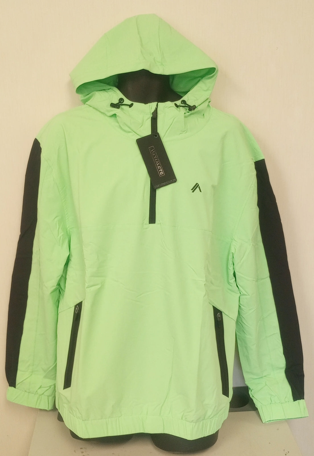 NEW ALPHALETE MEN'S  TECH WINDBREAKER - ATORI GREEN - SIZE - L/RG27/122