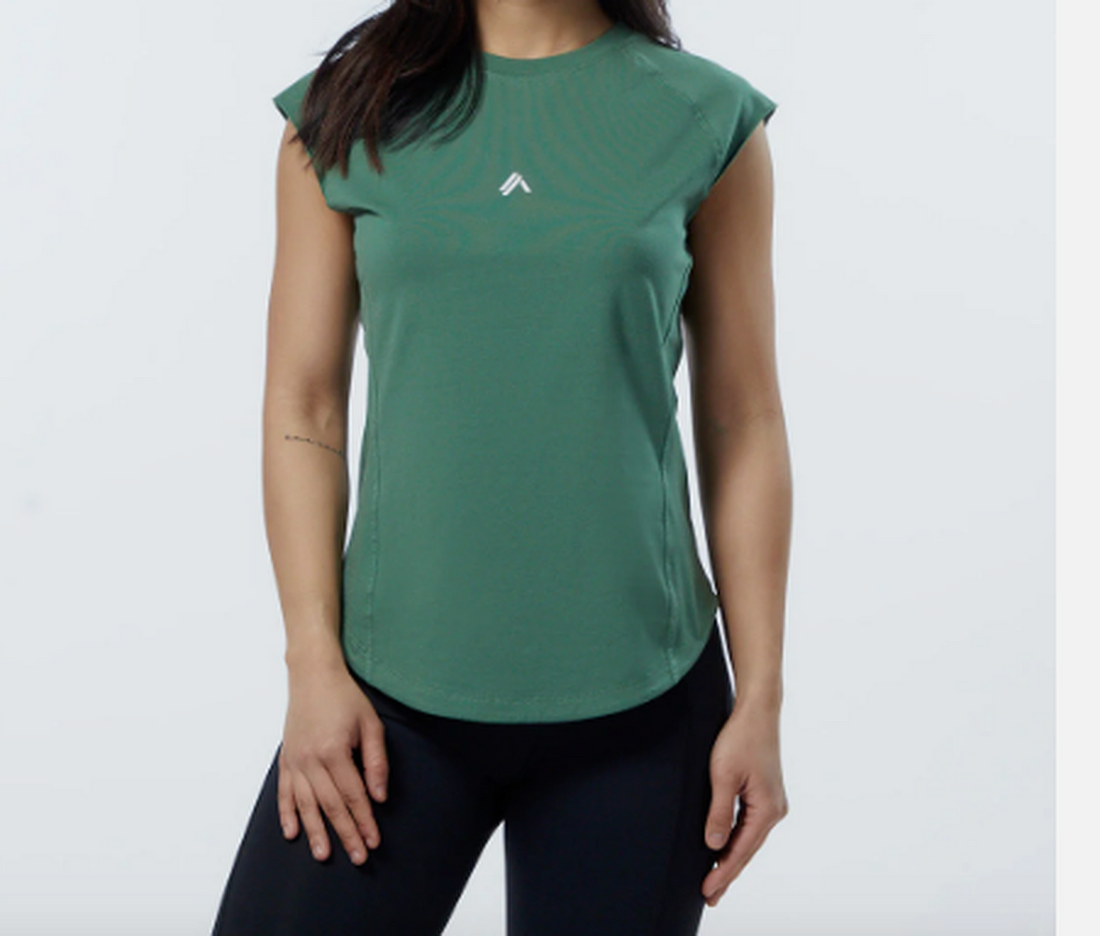 NEW Alphalete Women's Velocity Tee Luxury Green (283609) Size M G1a/20