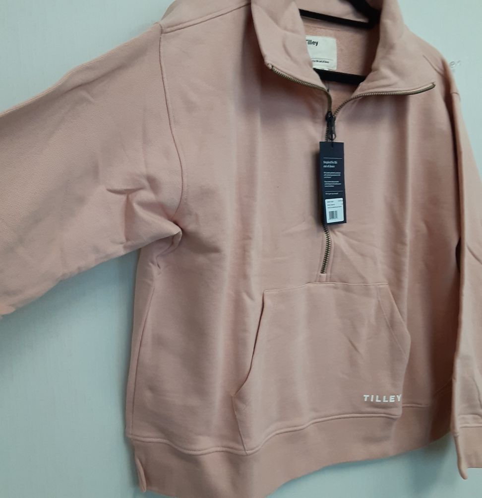 NEW Tilley Women casual half zipper soft pullower Size L organic cotton RG17/222