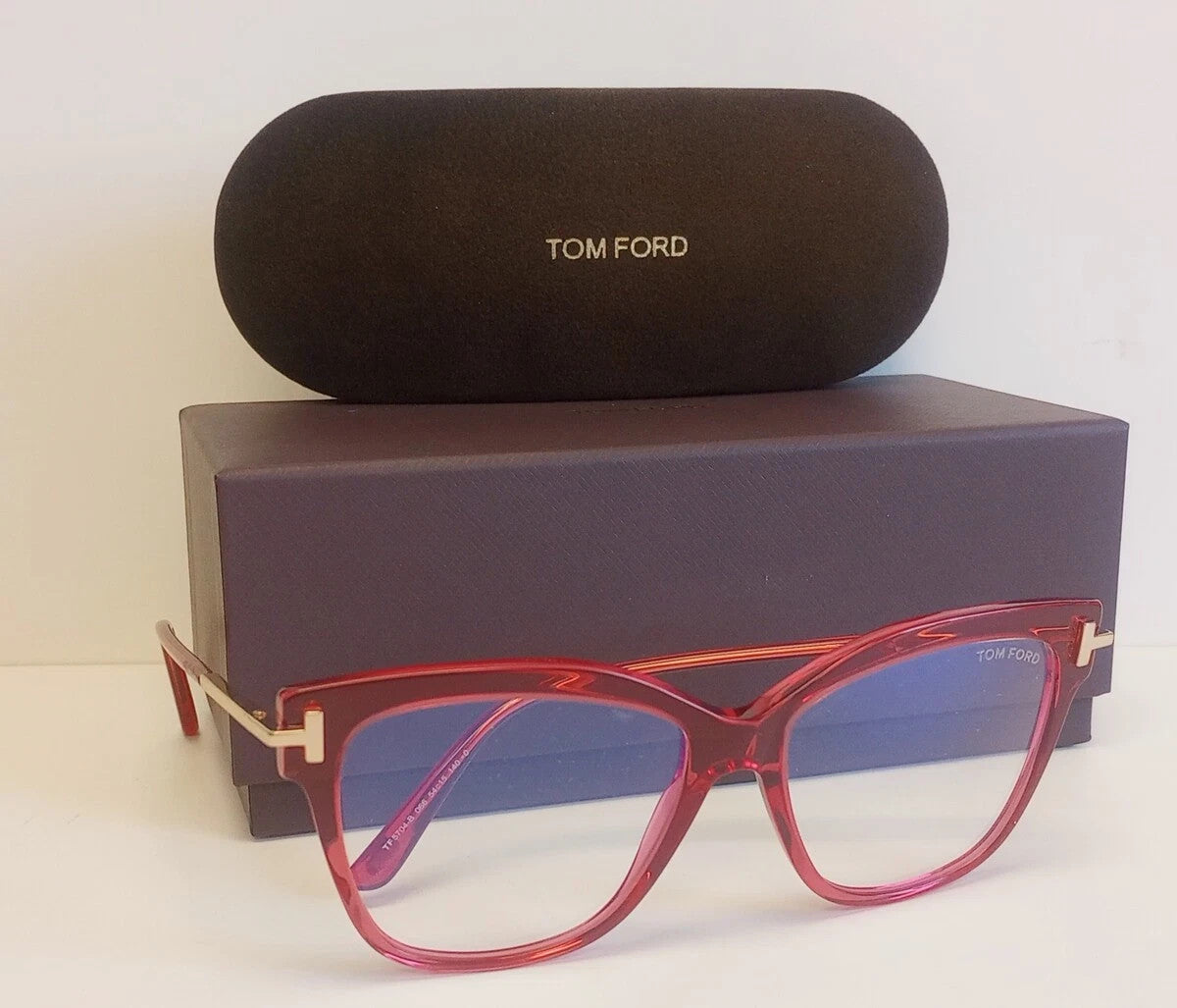 NEW AUTHENTIC Tom Ford TF5704-B Blue-Light Block Eyeglasses 54-15-140 CH212
