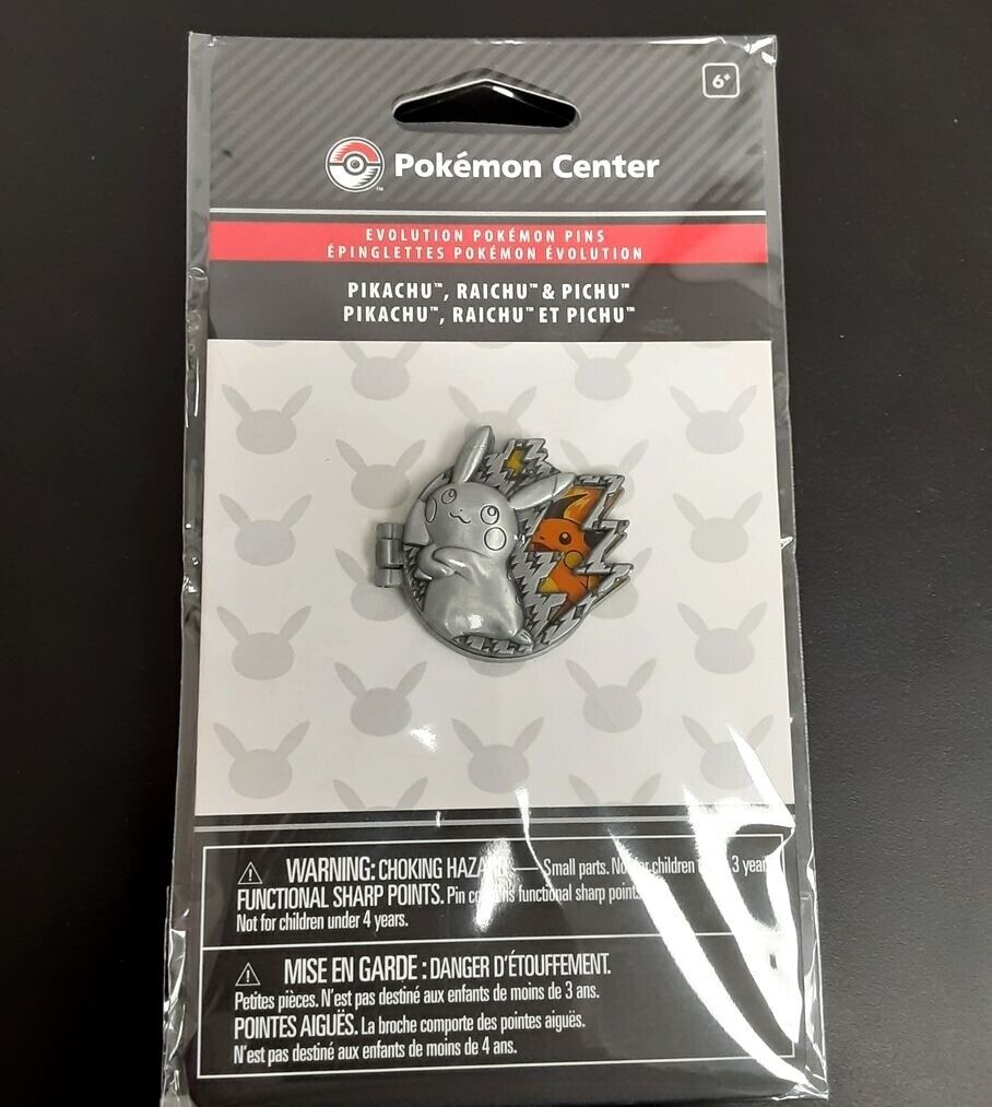 Pokemon center Pichu Pikachu & Raichu Evolution Pokémon Pin RA14/224