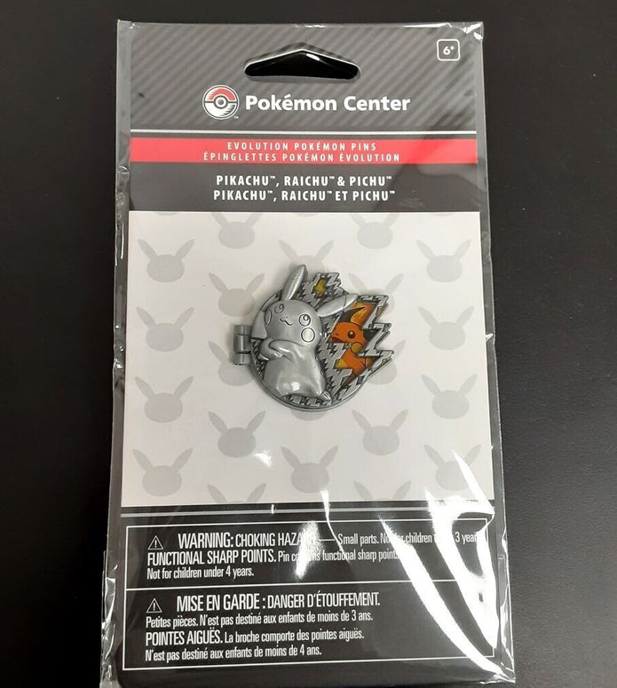 Pokemon center Pichu Pikachu & Raichu Evolution Pokémon Pin RA14/224