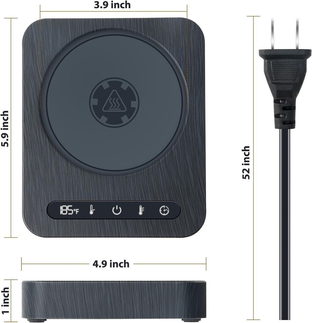 Newcity Coffee Mug warmer for Desk with Auto Shut Off Black Wood Grain RA64