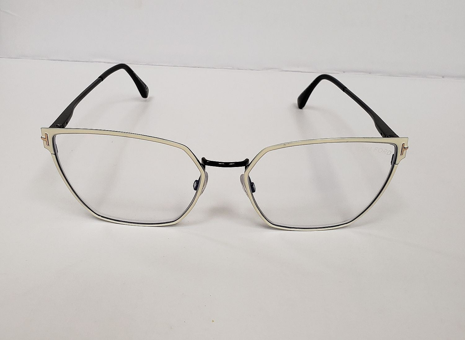 TOM FORD TF 5574-B 021 Ivory Enamel/Black AUTHENTIC EYEGLASSES FRAMES G5A/22