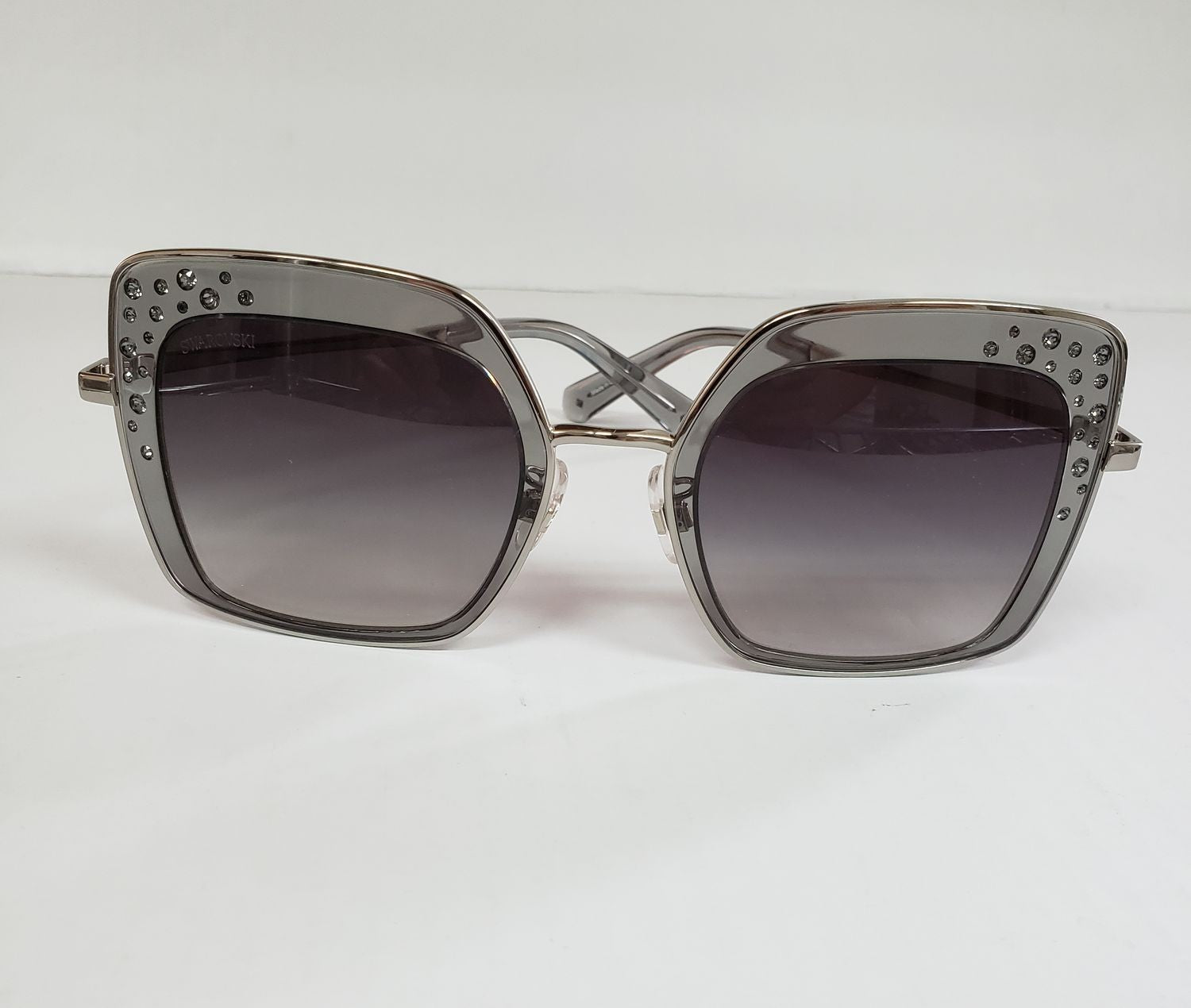 SWAROVSKI SK 324H 20B Silver Metal Gradient Grey Brown Lens Sunglasses G10a/22