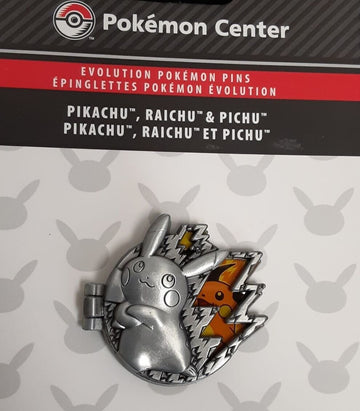 Pokemon center Pichu Pikachu & Raichu Evolution Pokémon Pin RA14/220