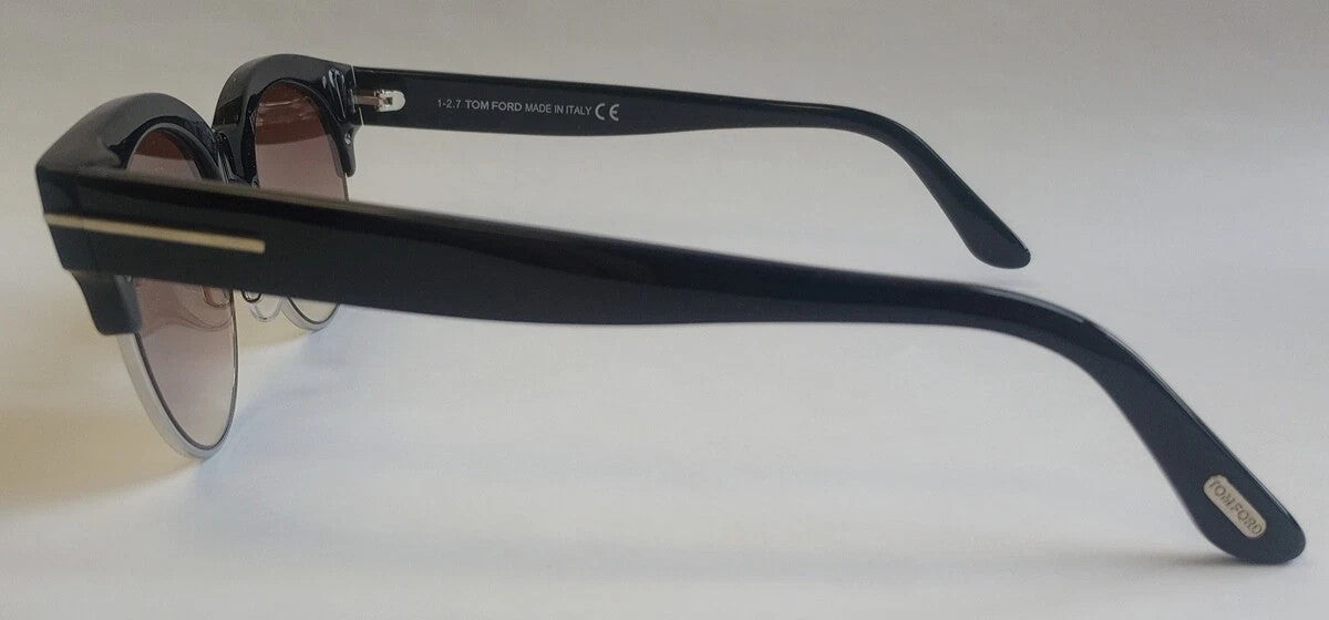 Tom Ford TF0598 Henri-02 Sunglasses Shiny Black w/Violet Mirror ITALY CH74