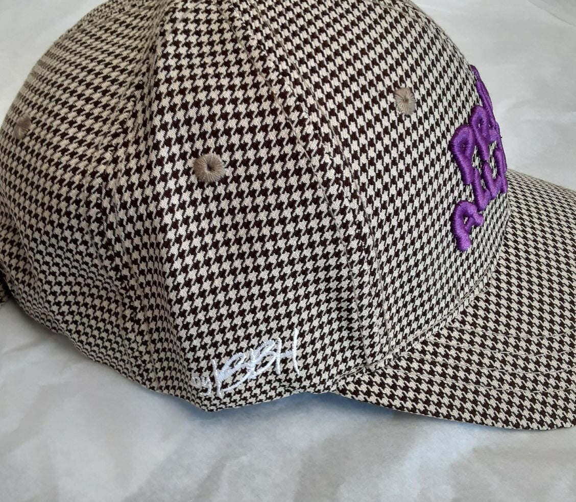 NEW Prive Alliance BUBBLE CAP Houndstooth Brown Adjustable Unisex RA6/222