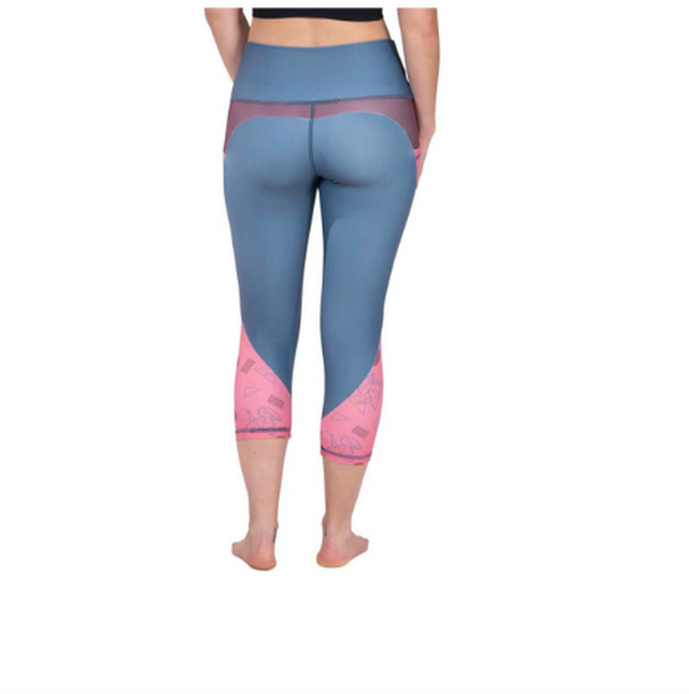 NEW Pokemon Porygon Geometry Grey/Purple3/4 Length Leggings  Size 3XL G22a/21
