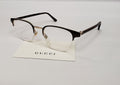 New GUCCI GG0020O 002 Brown/Gold Unisex Round Half Rim Eyeglasses FRAMES G10A/20