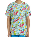 NEW Pikachu Flamigo Pokemon Tropical T-Shirt Adult size 2XL G30a/20