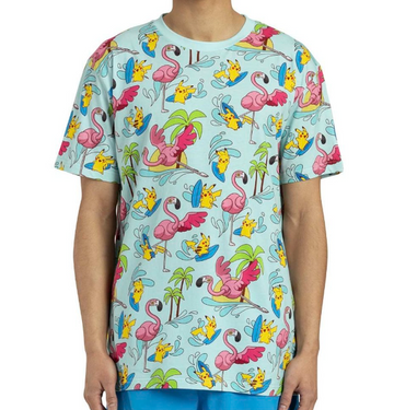 NEW Pikachu Flamigo Pokemon Tropical T-Shirt Adult size 2XL G30a/20