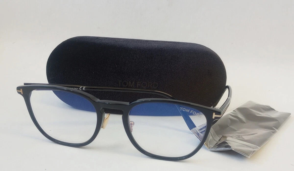 TOM FORD TF5700-B 52-20-145 OPTICAL FRAME EYEGLASSES ITALY BLACK CH90