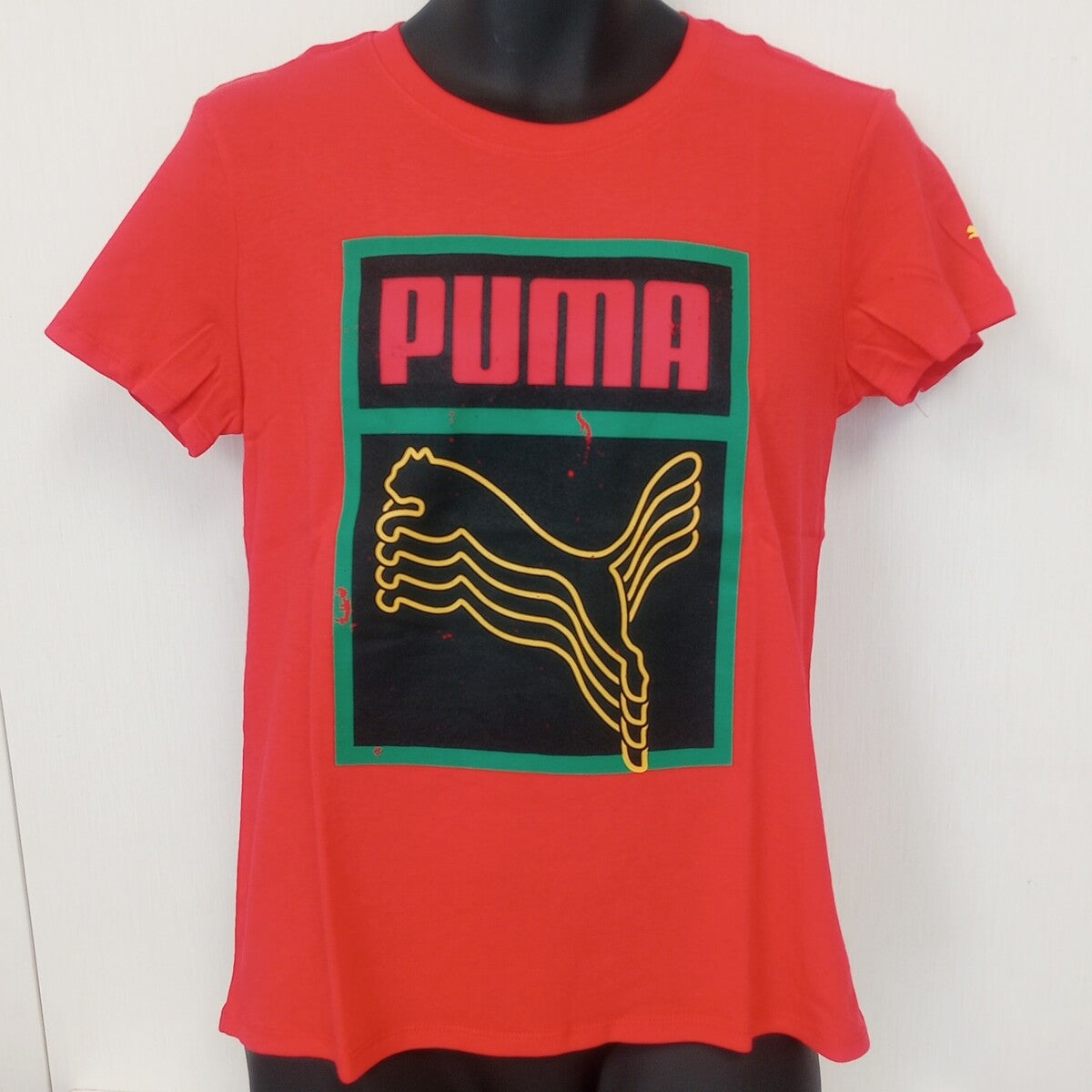 NEW Puma womens Box BHM Tee   RED cotton SIZE - XS /CH9/120