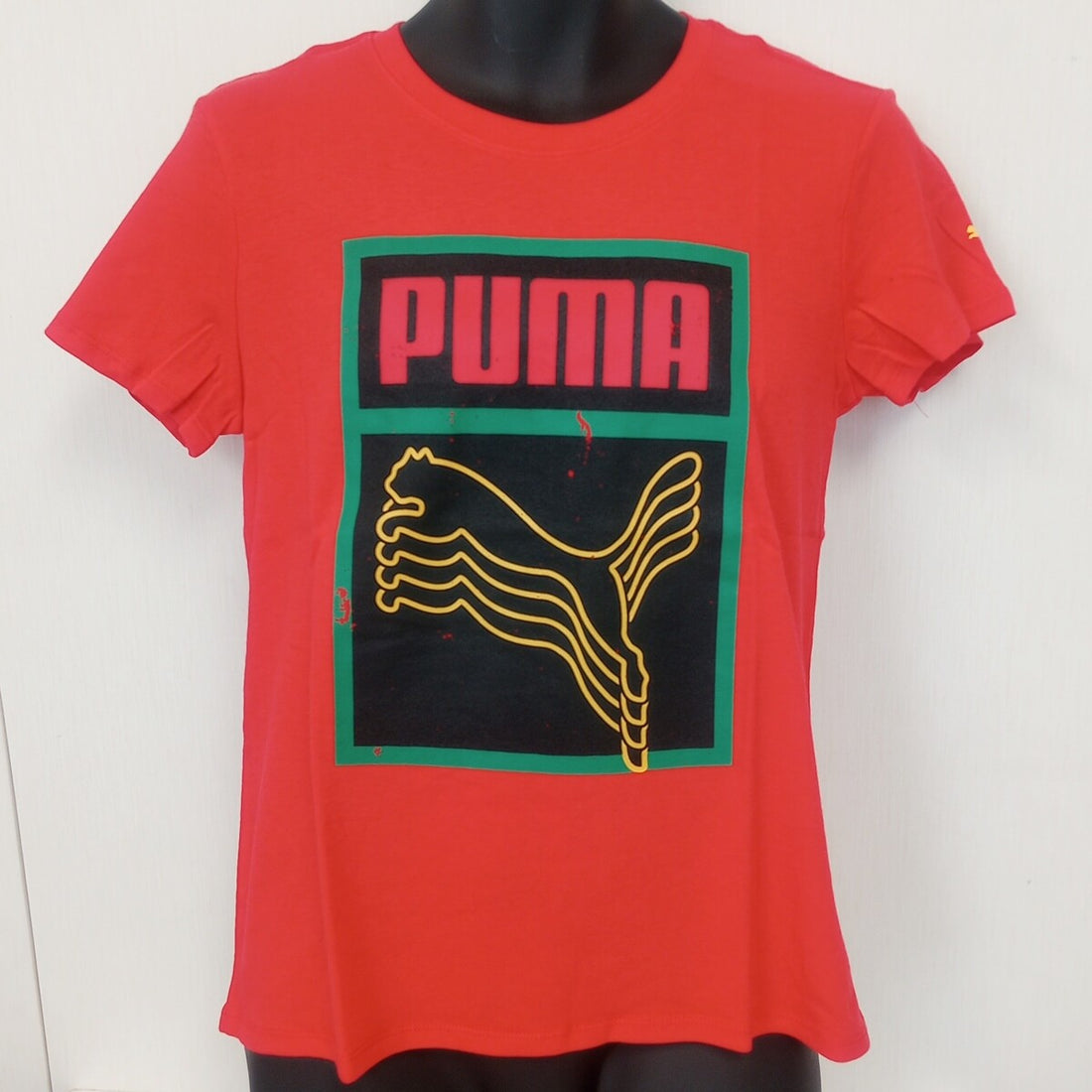 NEW Puma womens Box BHM Tee   RED cotton SIZE - XS /CH9/120
