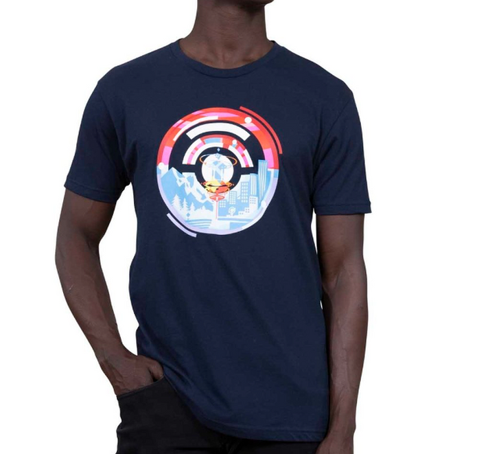 NEW Pokemon GO Fest 2021 Navy Relaxed Fit Crew Neck T-Shirt Size M G23A/20