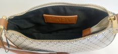 BNWT  Zara Brown Mini Purse Handbag Metal Trim Tweed /RG59/125