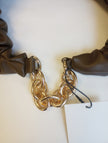 ZARA Half Moon Limited Edition Leather Shoulder Purse With Gold Chain /N3/123