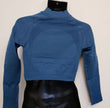NEW Alphalete Ozone High Neck Ls Crop -Atlantic Blue Size S DD11/22