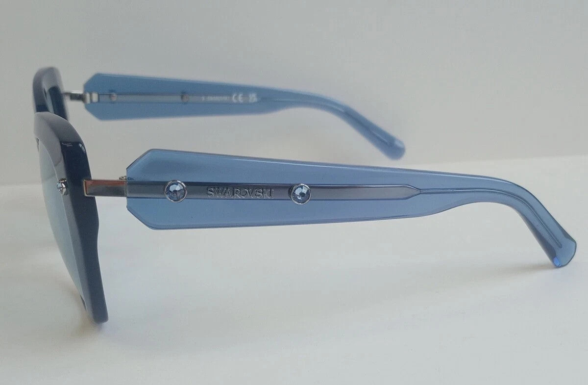NEW Swarovski Women's Sunglasses - Blue Lens Cat Eye SK391 90V 54-18-140 /CH64