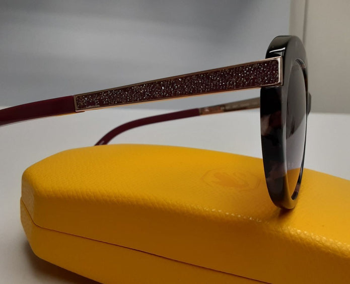 SWAROVSKI SK 327 55T Women Sunglasses Purple Havana Cat Eye Gradient G157