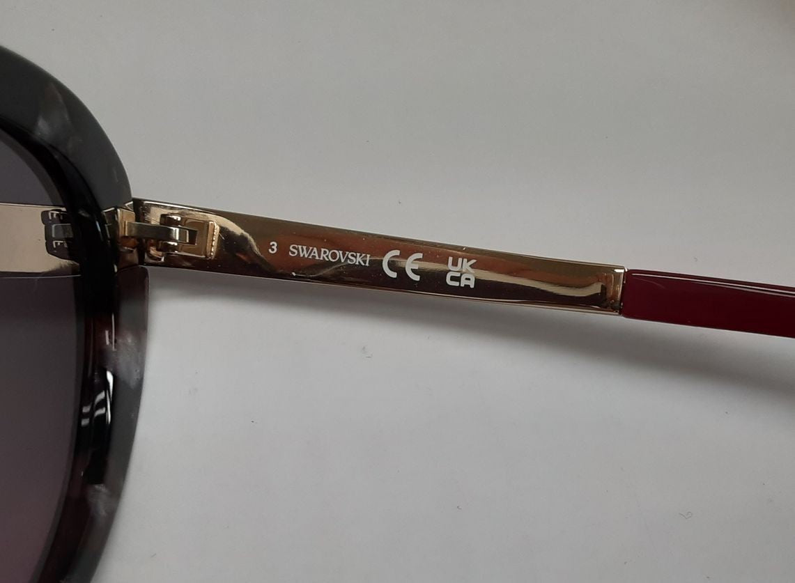 SWAROVSKI SK 327 55T Women Sunglasses Purple Havana Cat Eye Gradient G153