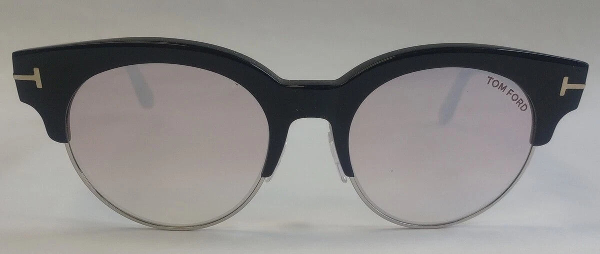 Tom Ford TF0598 Henri-02 Sunglasses Shiny Black w/Violet Mirror ITALY CH72