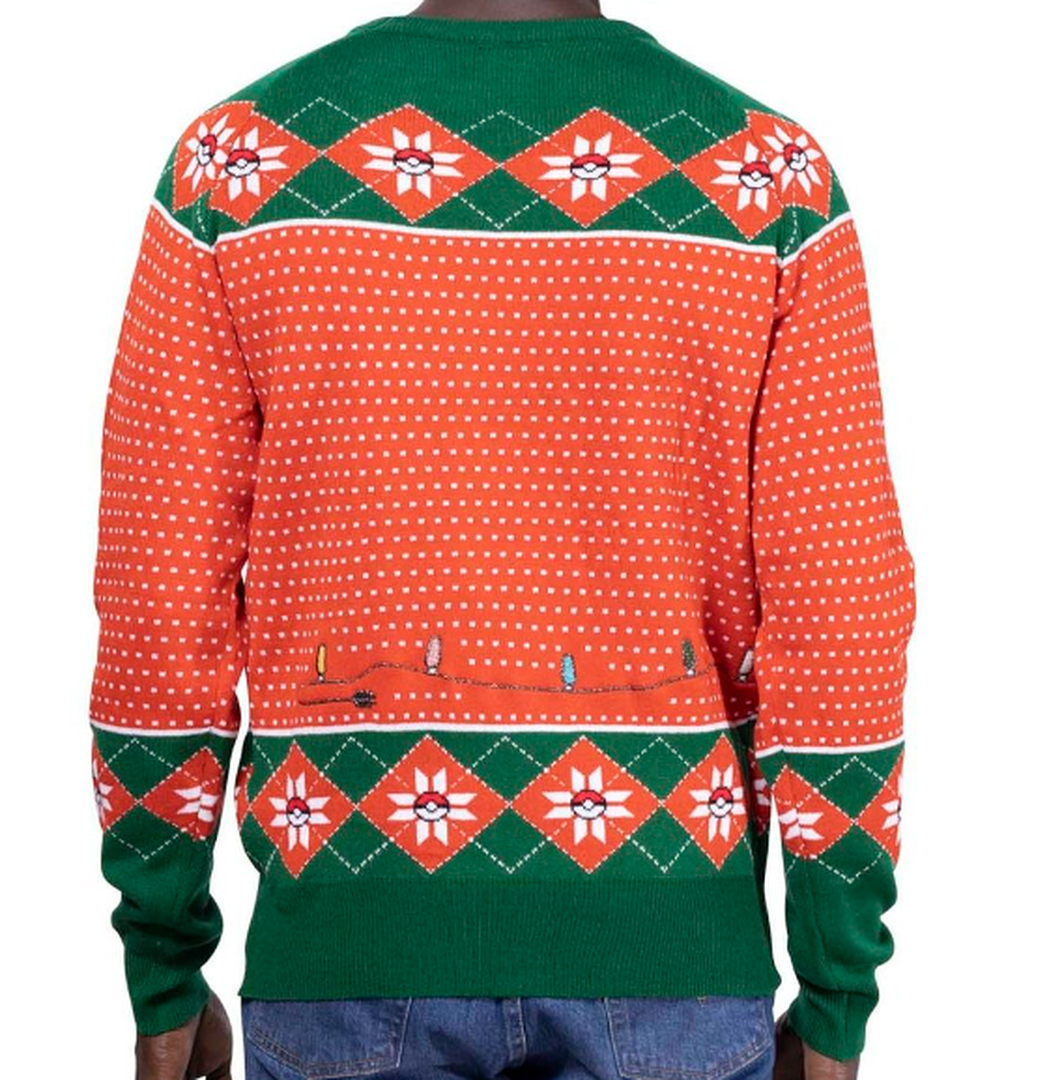 New Pokemon Pikachu Holiday Lights Knit Sweater Unisex Adult (Size L) G22a/24