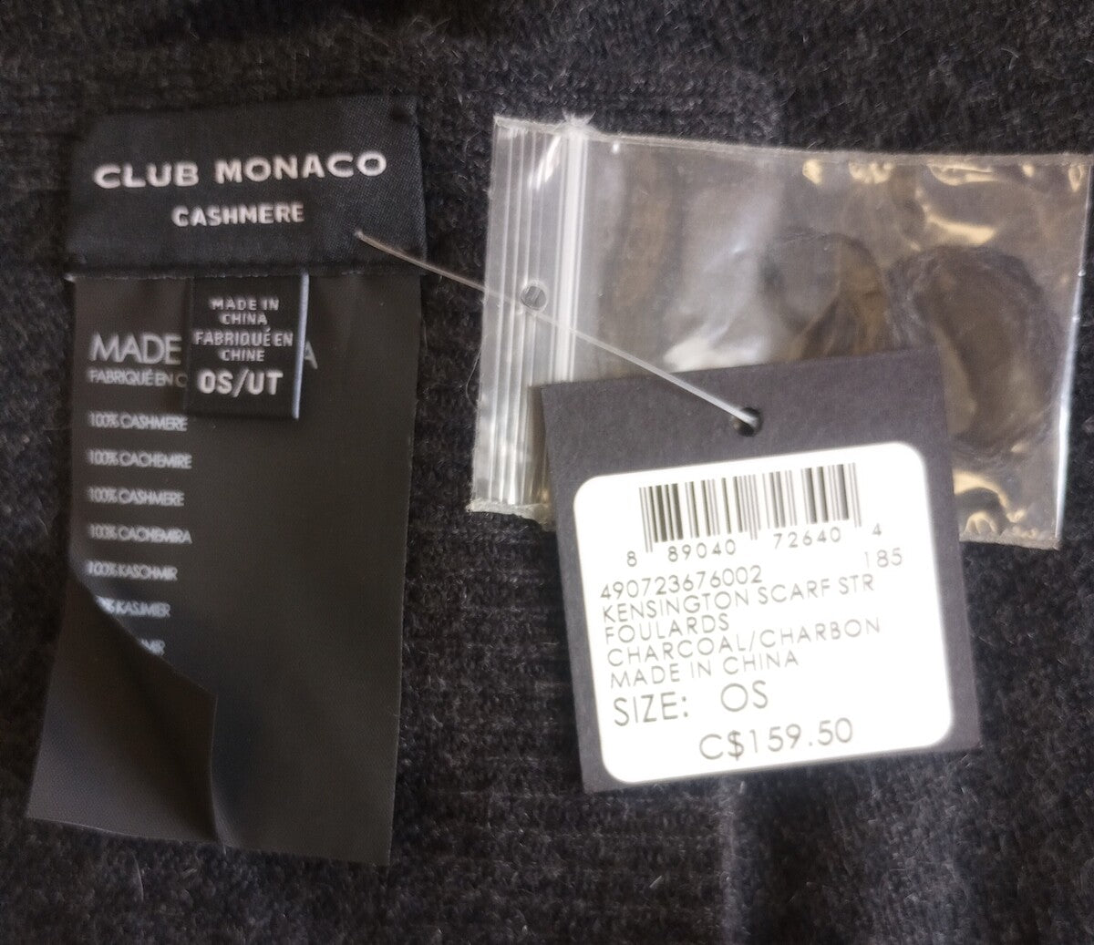 BNWT Club Monaco Kensington Cashmere Scarf  SIZE - 0S /N5/126