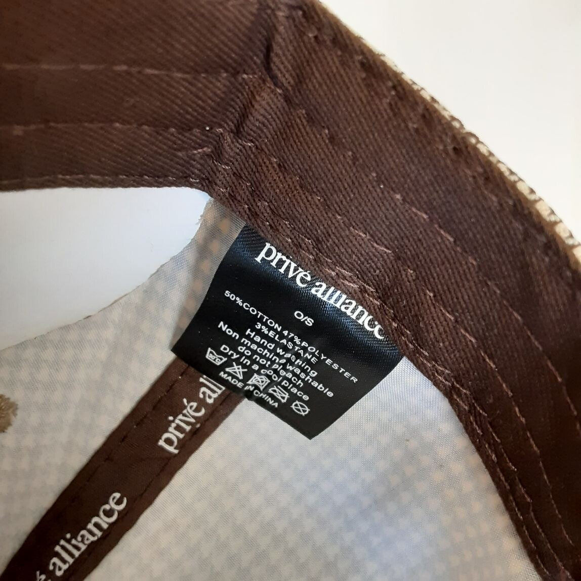 NEW Prive Alliance BUBBLE CAP Houndstooth Brown Adjustable Unisex RA6/224
