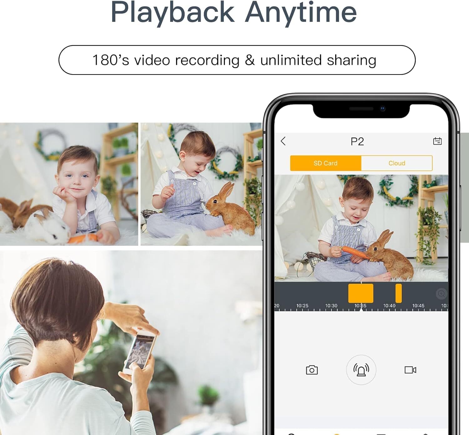 LAXIHUB 360° View 2K Pet Camera Indoor Security Camera P2T Baby Monitor Pan/Tilt5