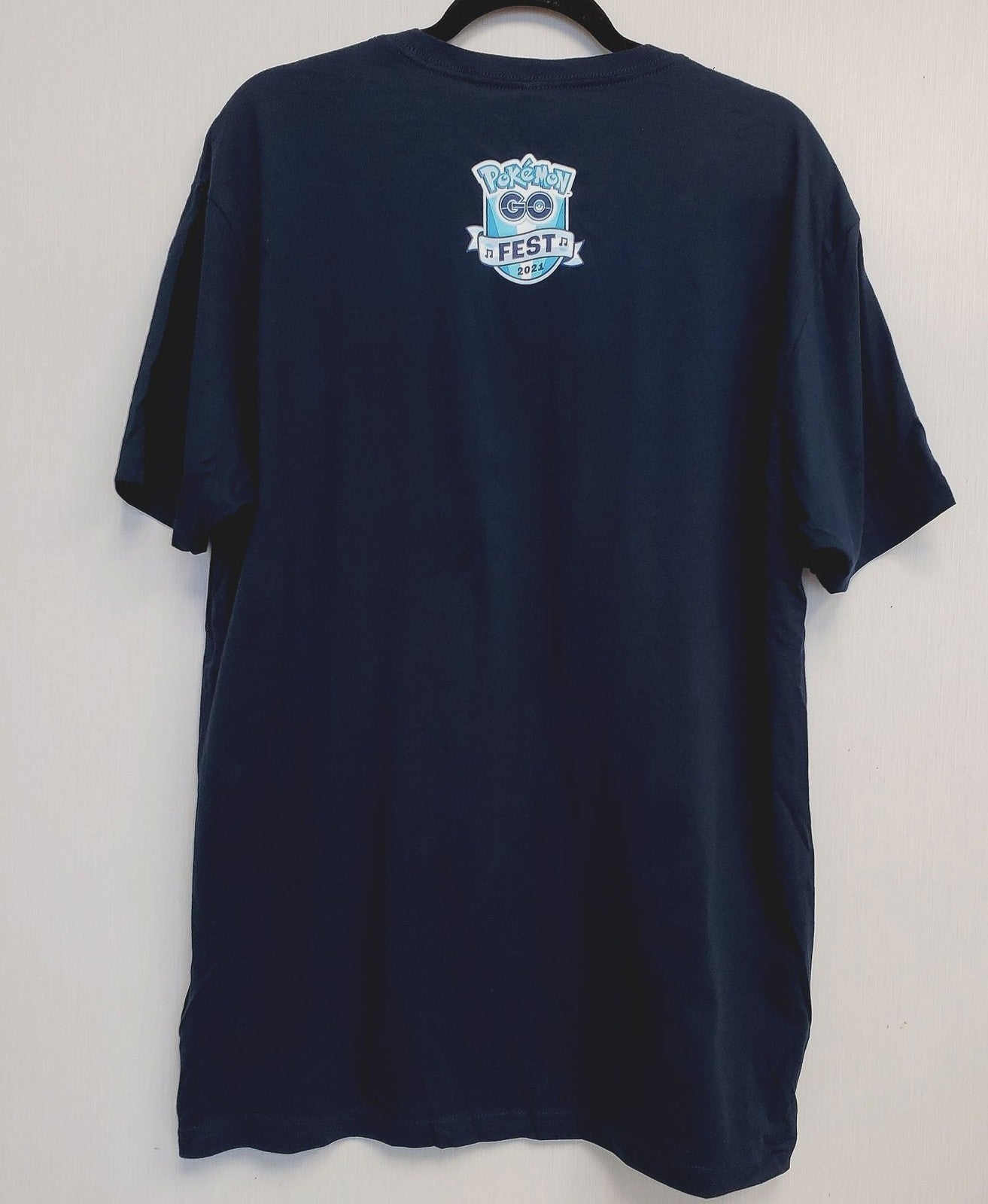 NEW Pokemon GO Fest 2021 Navy Relaxed Fit Crew Neck T-Shirt Adult size XL DA8a/23