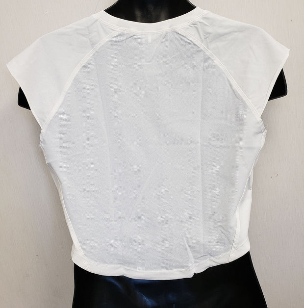 NEW Alphalete Women's VELOCITY SS CROP Top (284118) Size XXL White DA2a/21
