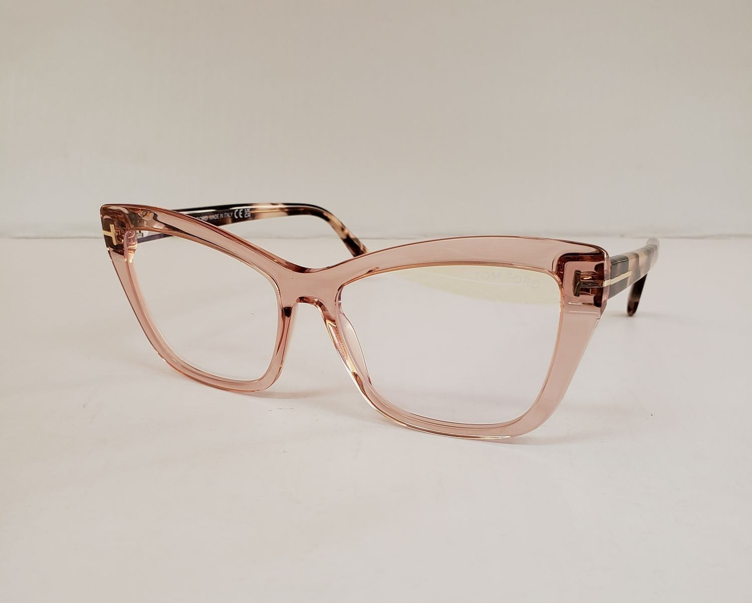 New Tom Ford TF5826-B 072 Clear Pink Plastic Eyeglasses Frame 55-16-140 DD3A/20