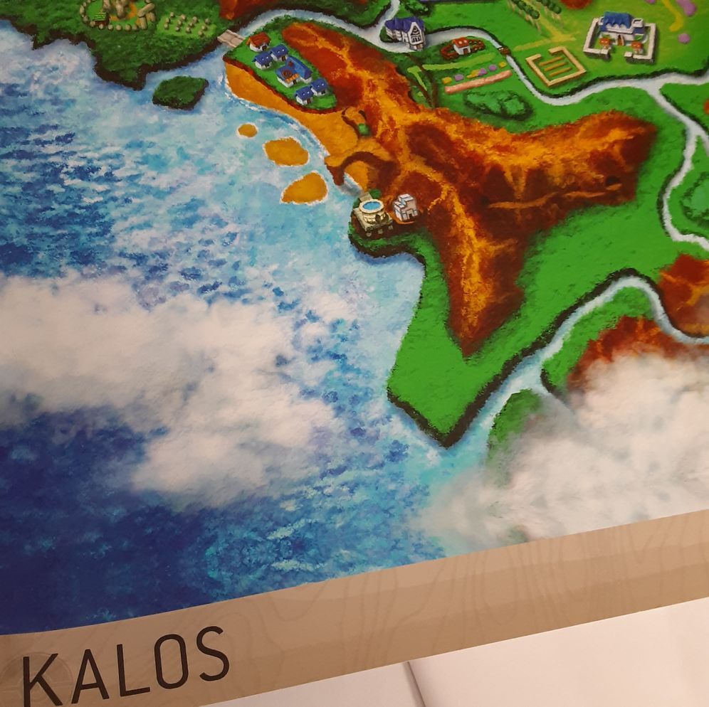 Pokemon Center Kalos Pokémon Region Maps Poster 24 in x 18 in New RA15/221